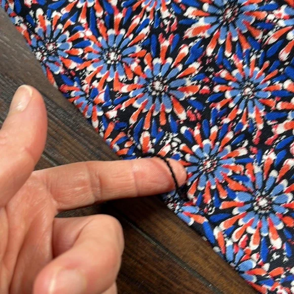 Promod Blue/Red Floral One Shoulder Ruffle Front Dress - Picture 9 of 11